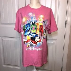 Walt Disney World 2014 Pink Short Sleeve Tee Shirt Size Medium